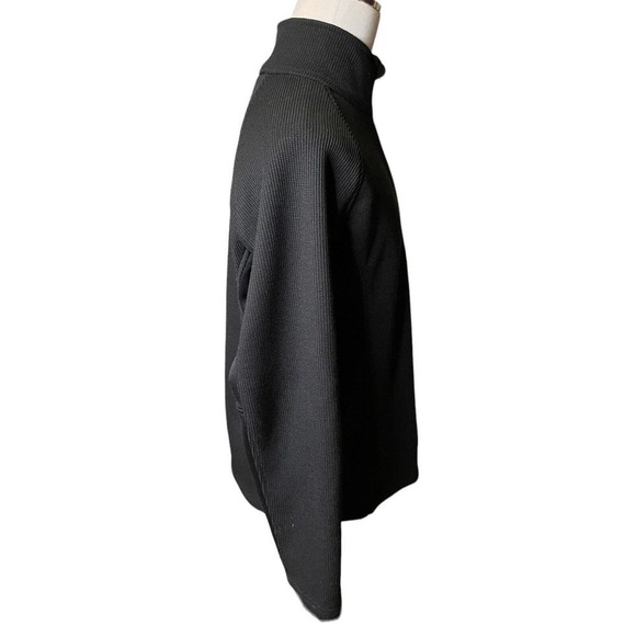 Spyder Men's 1/4 Zip Pullover, Heavyweight Black and Orange Waffle Knit Large - Picture 7 of 10